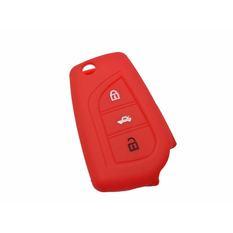 Capa silicone Toyota, três botões, vermelho