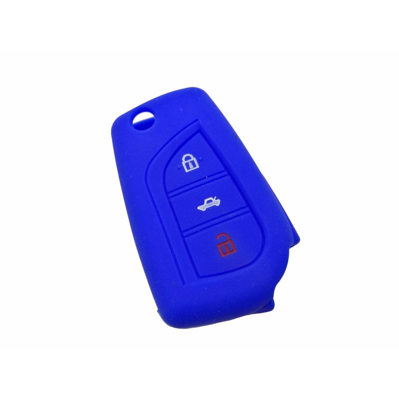 Capa silicone Toyota, três botões, azul