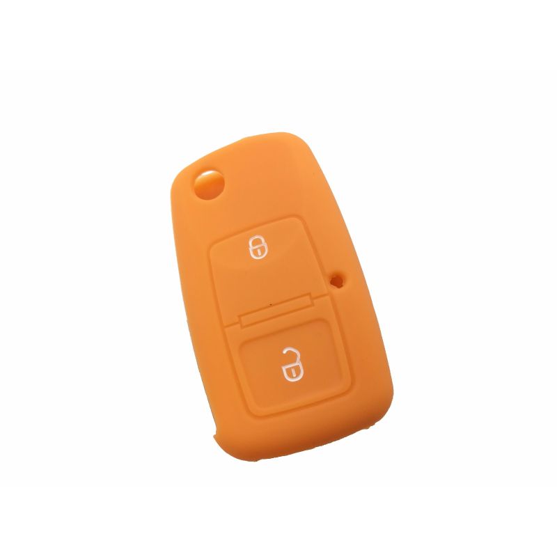 Capa silicone Volkswagen, dois botões, laranja