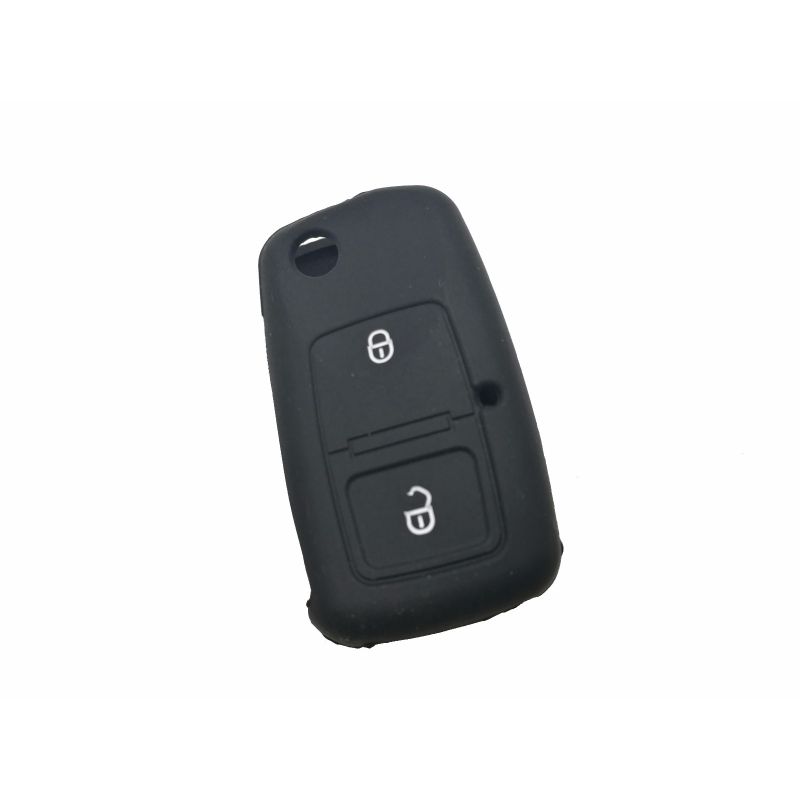 Capa silicone Volkswagen, dois botões, negra