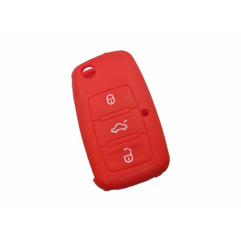 Capa silicone Volkswagen, três botões, vermelho