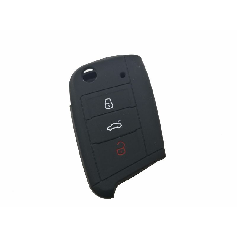 Capa silicone Volkswagen, três botões, negra