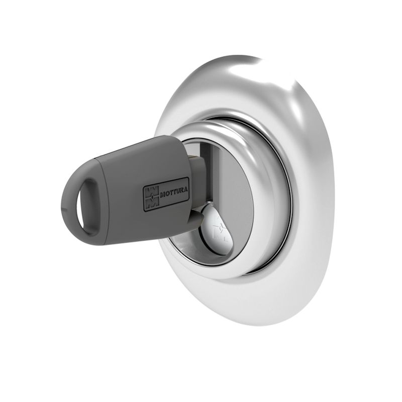 Escudo Mottura magnético de perfil europeu c/3 chaves, cromado