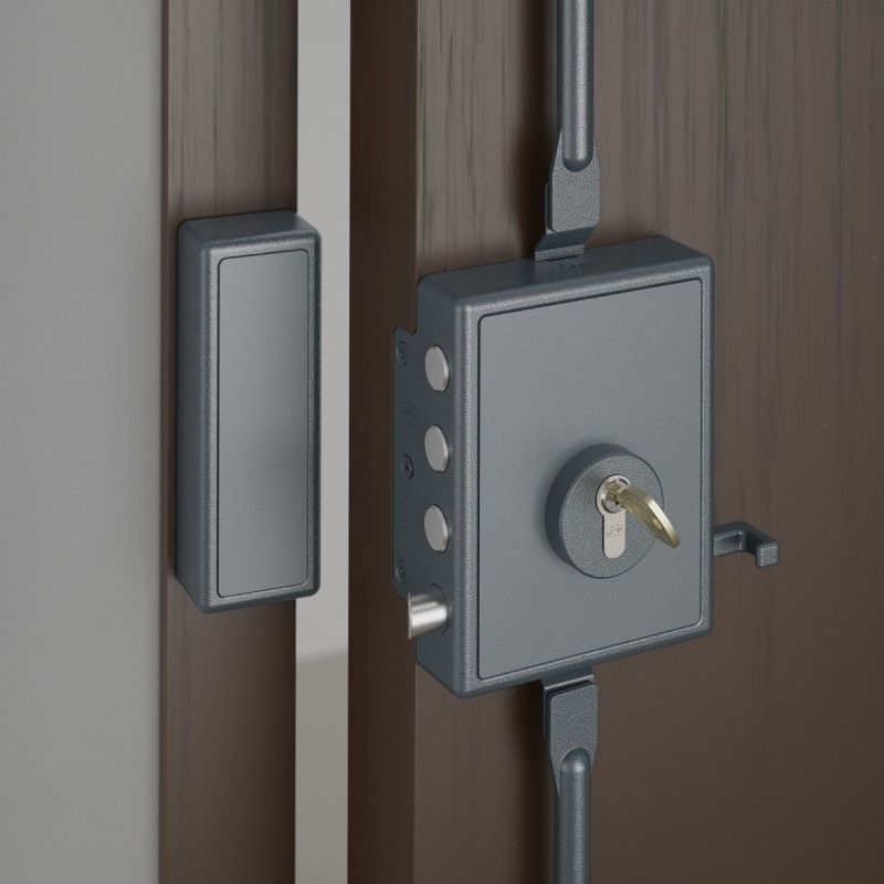 Fechadura de segurança JNF de sobrepor IN.20.050.E, de 2 trancas, esquerda