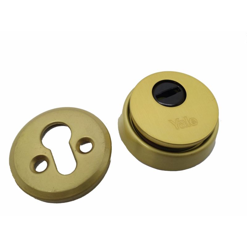 Escudo de segurança YALE com proteção rotativa para cilindro de perfil europeu, dourado