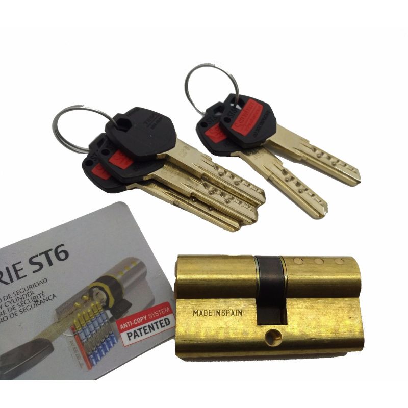 Cilindro Tesa ST6 40x45mm latonado