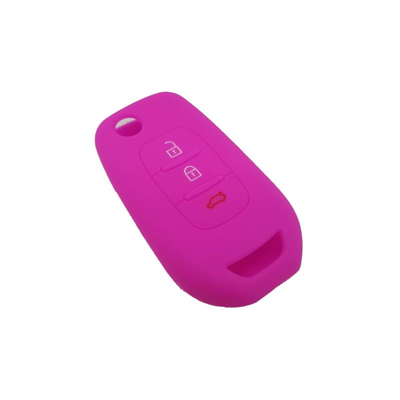 Capa silicone Renault, três botões, rosa