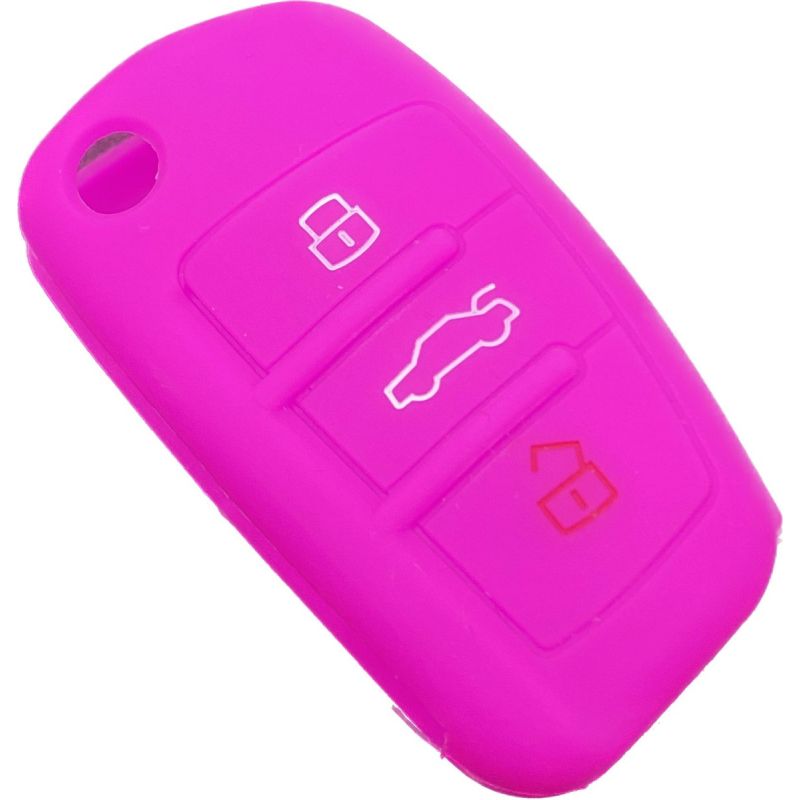 Capa silicone Audi, três botões, rosa