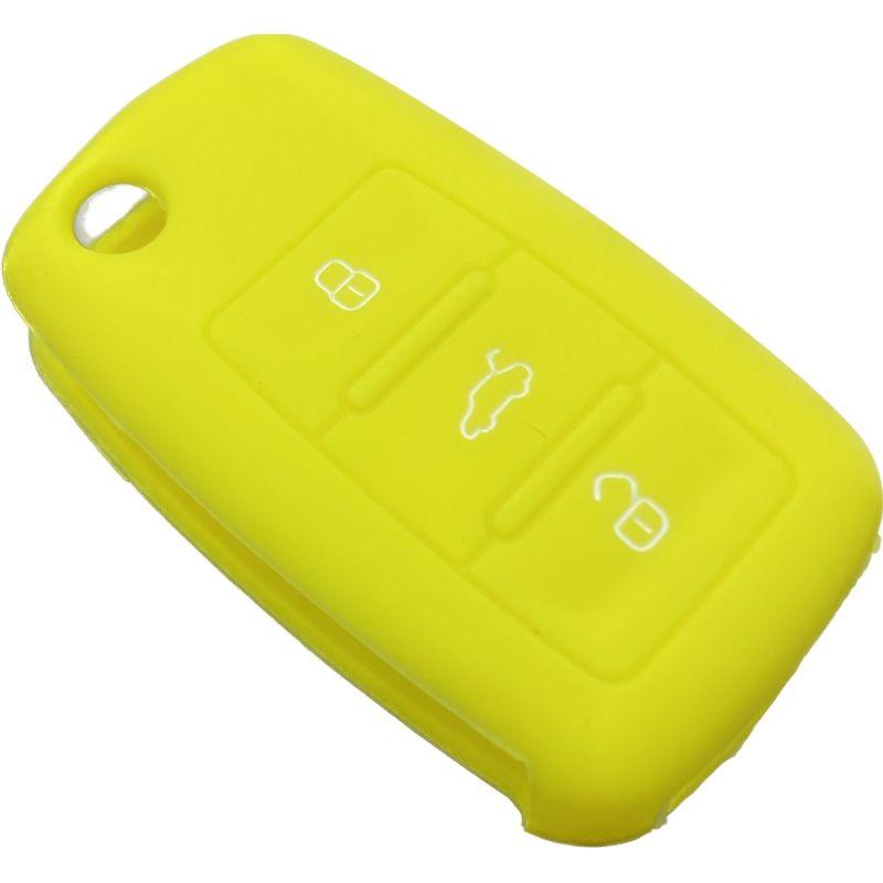 Capa silicone Volkswagen, três botões, amarela
