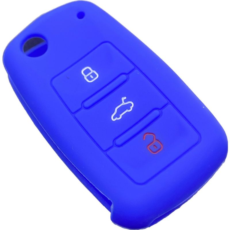Capa silicone Volkswagen, três botões, azul