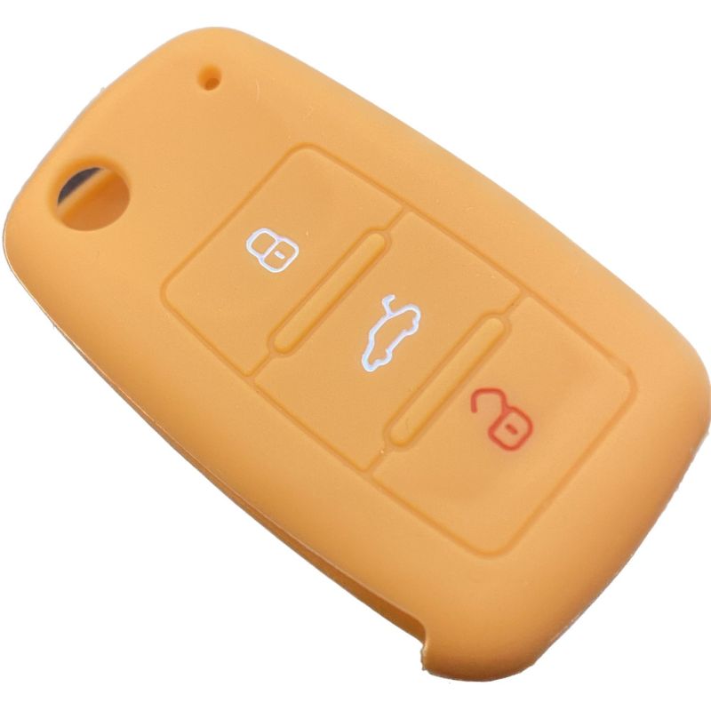 Capa silicone Volkswagen, três botões, laranja