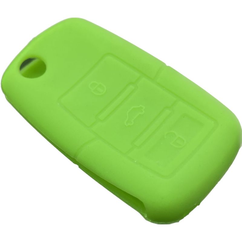Capa silicone Volkswagen, três botões, verde